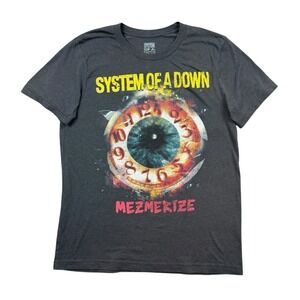 System Of A Down Mezmerize T Shirt Men's Medium Gray SOAD Band Tee Rock Music